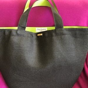 Black woven tote